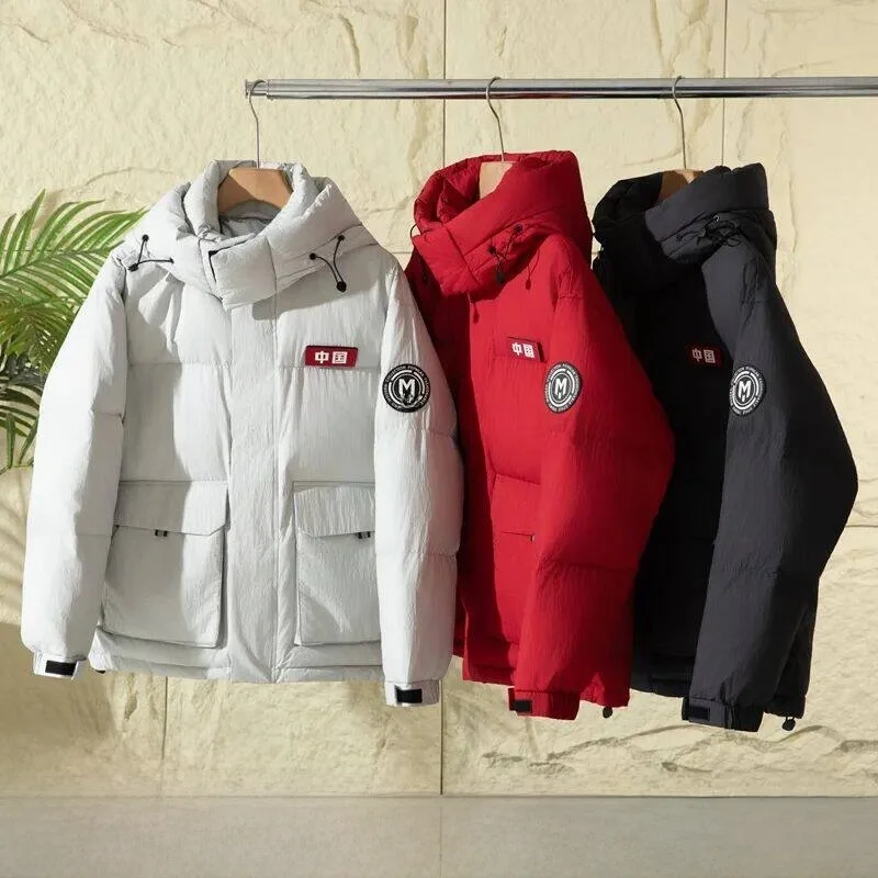 

High Loosen 90 Du down Winterproof Warmth Puffer Jaet for Men And Women Casual Sle Long Sve Zipper Closure