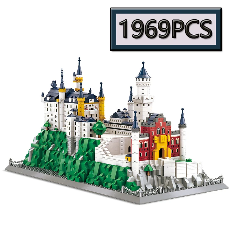 

MOC 1969PCS Urban Architecture Street View Neuschwanstein Bavaria Germany Model Building Blocks Children's Puzzle Toys Gift