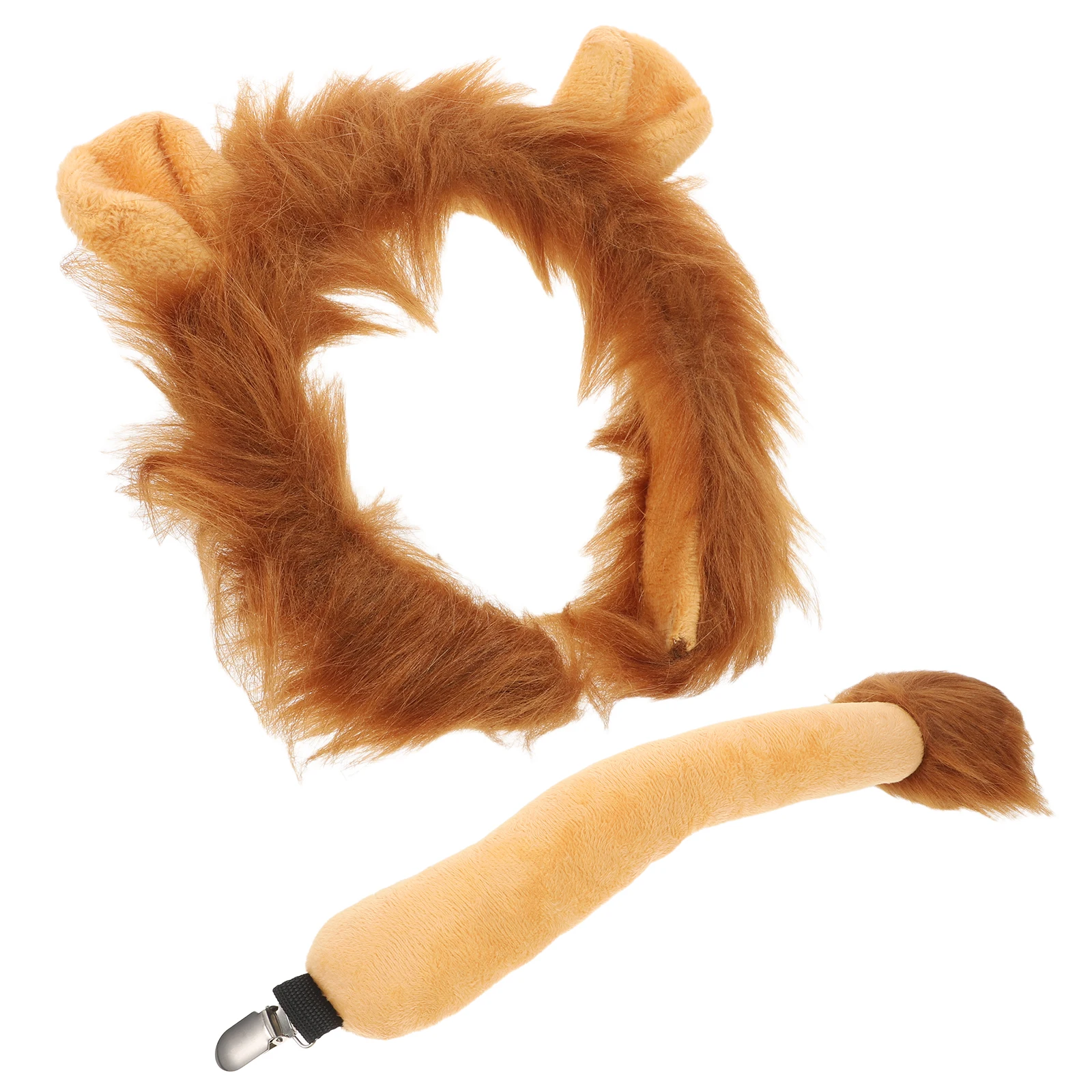 

Headbands Lion Set with Ear Ears Adult Hair Tail for Kids Halloween Costume Light Brown Toddler Accessories Lions Child