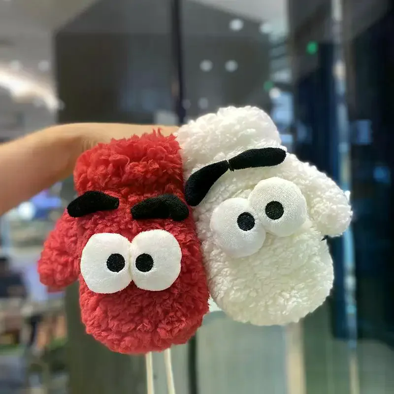 الشتاء الاطفال فروي شنقا الرقبة قفازات الطفل سميكة فو الفراء القفازات الكرتون لطيف الدب أفخم قفازات #5