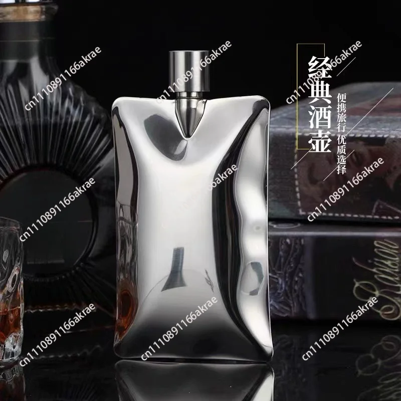 for 304 special-shaped creative stainless steel wine jug 6 ounces wave wine jug outdoor portable simple creative wine jug
