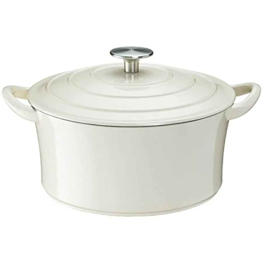 

Ishigaki 4126 Two-Handed Pot Iron Casting Bon Bonaire Cocotte Gas Fire IH Ivory 8.7 inches 22 cm
