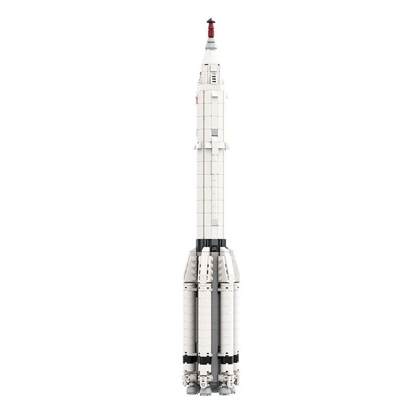 مكعبات بناء Gobricks MOC-102952 Proton K [مقياس Saturn V 1:11] مع ألعاب تعليمية على شكل حرفة الفضاء الدائرية LK-1