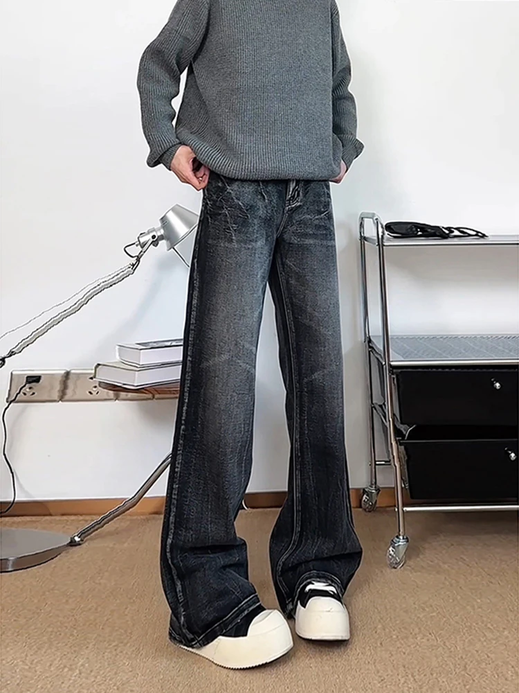 

Мужские джинсы Bla adual Lightning Pattern в американском стиле, осенне-зимние, прямого кроя, свободные, молодежный тренд