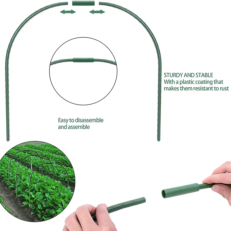 1/3/6 sztuk 50*52cm obręcze do szklarni sadzenie rosną rama tunelowa obręcz do szklarni rama obręcze zielone obręcze ogrodowe uchwyt na rośliny