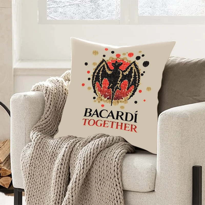 Pillowcase Throw Pillow Cushion Covers Home Living Room Sofa Couch Seat Bacardi rum brand logo Cushion cover pillowcase Decor