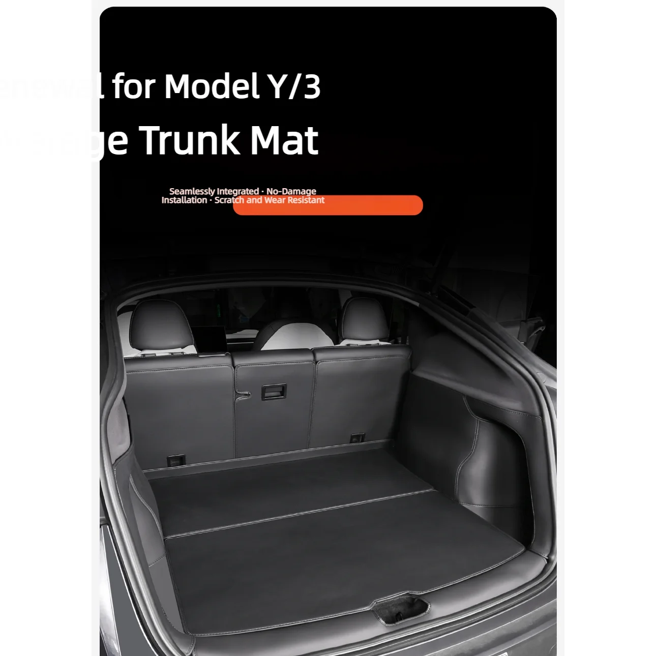 

Leather Trunk Mats Fully Surrounded Waterproof Non-Slip Liner Custom Floor mat for Tesla Model Y Juniper 3 Highland 2017 to 2025