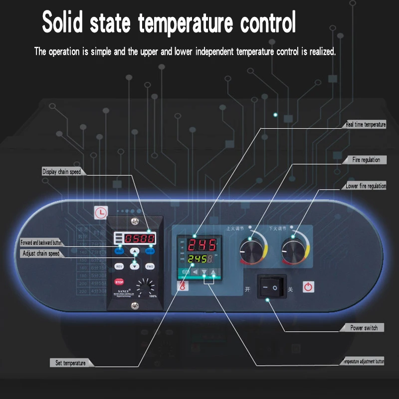8,5 kW 18 Cal inteligentny komercyjny piec do pizzy gąsienicowy piec do pizzy elektryczny hamburger do pieczenia piec chlebowy robot kuchenny piekarnika