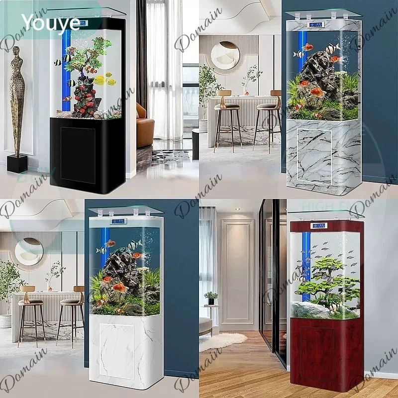 ZL Eco Landscape Living Room Screen Partition Bottom Filter Explosion-Proof Thickened Tall Aquarium
