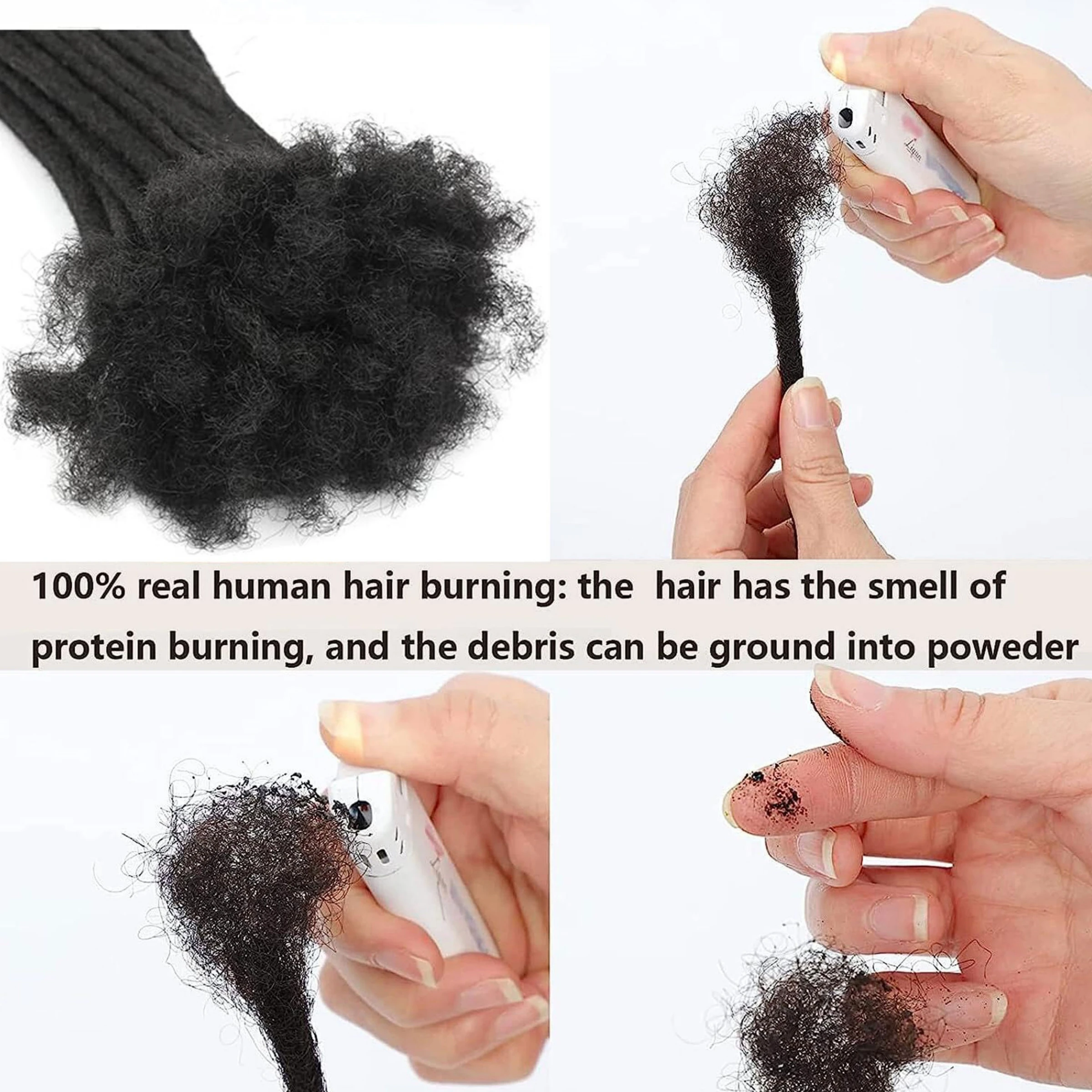 8 بوصة شعر بشري حقيقي ملحقات Dreadlock للرجل/النساء 0.6 سنتيمتر عرض ملحقات Loc الدائم 10 السواحل البرازيلي Dreadlock