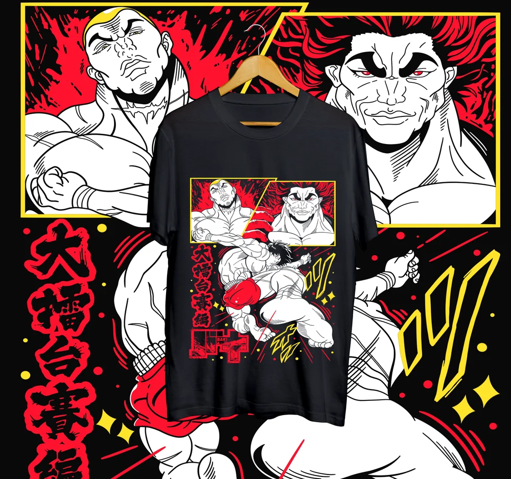 

Baki Hanma T-Shirt Baki the Grappler Yujiro Boxing Gym Anime Shirt All Size