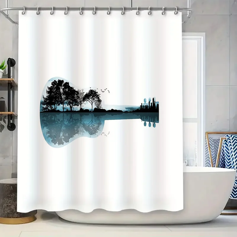 

Coastal Ocean Wave Shower Curtain Blue Sea Landscape Nature Bathroom Decor Waterproof Liner Set Vintage Artistic Modern Farmhous