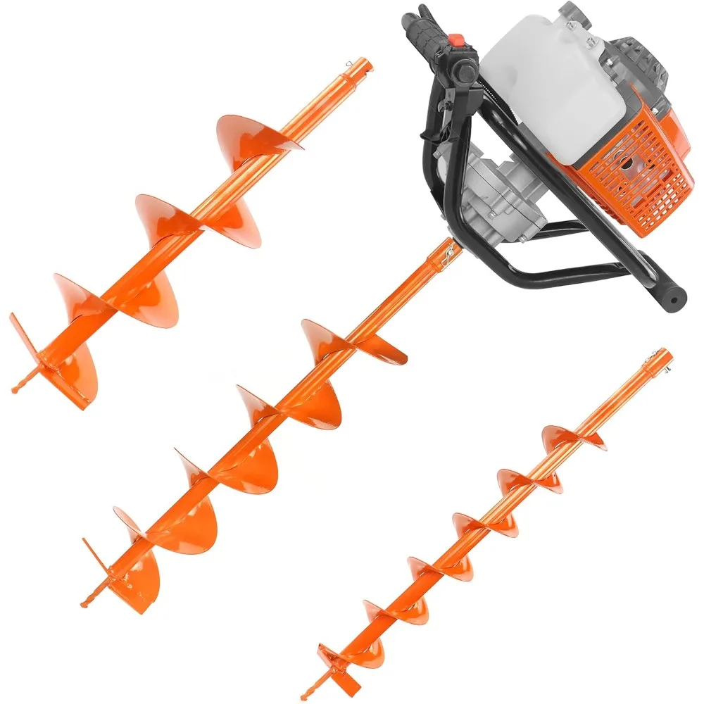 72CC 2-السكتة الدماغية تعمل بالغاز الأرض اوجير آخر ثقب السياج حفار + 4 6 8 اوجير لقم الثقب، حفر البنزين الحدود للحديقة والحديقة.