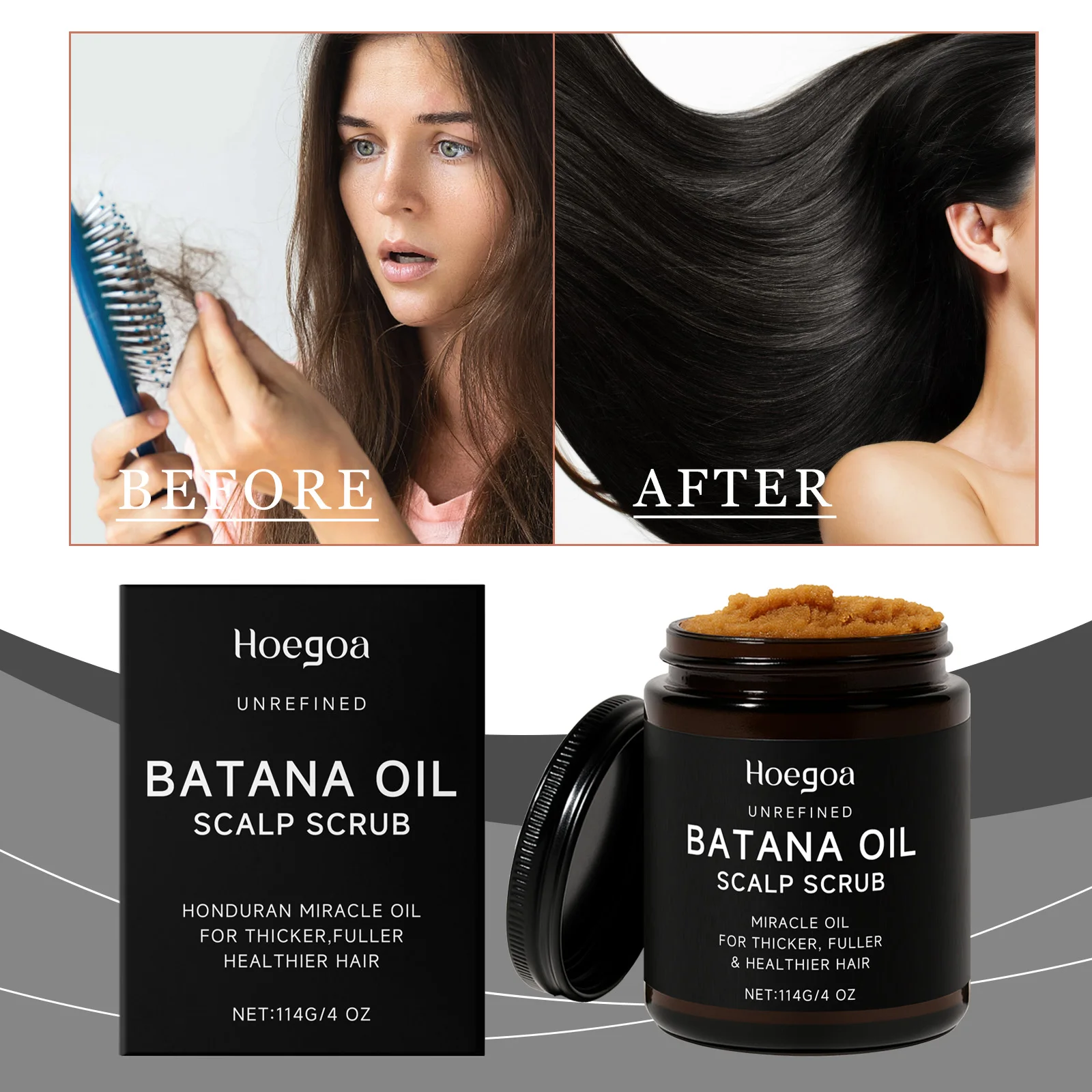 

Batana Oil Scalp Scrub Shampoo Nourishing Scrub Gentle Exfoliation Strengthen Hair Deep Cleaning for Sensitive Scalp Hair Care