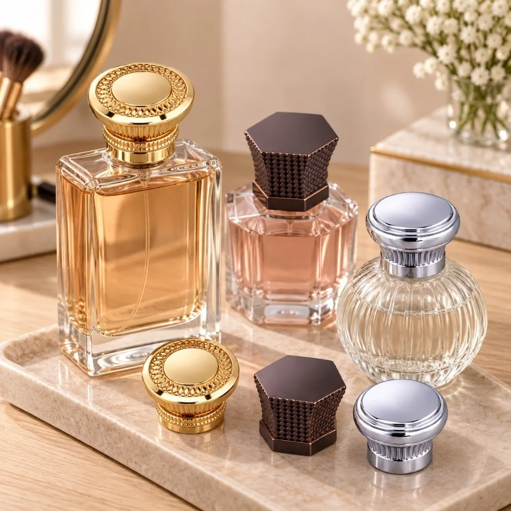 15mm Size Perfume Bottle Cap Crimp Neck Design Zinc Alloy Spray Lid Metal Construction Universal Fit Sample Container Cover
