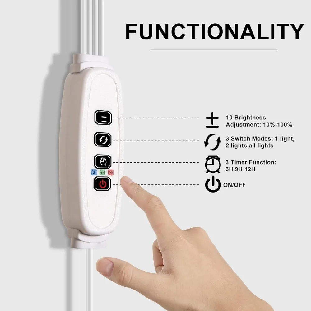 حامل نباتات خشبي مكون من 8 طبقات مع ضوء نمو LED كامل الطيف ومؤقت وتحكم في السطوع للنباتات الداخلية #5