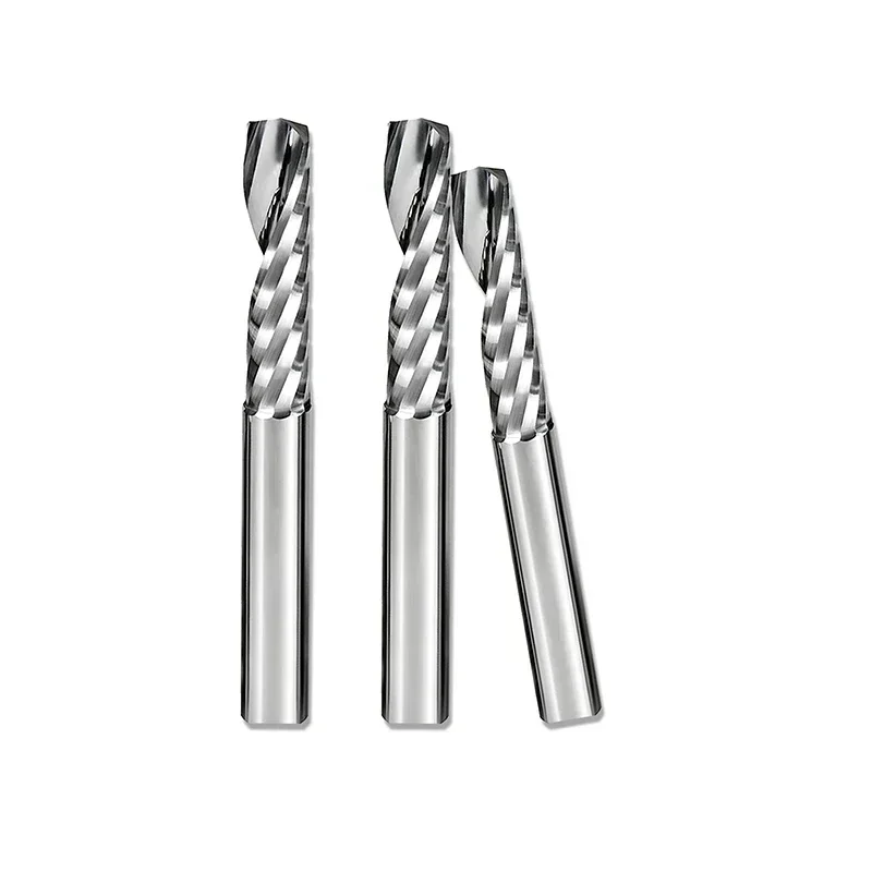 10PCS 3.175/17/22mm 5A Top Quality Single Flute UP Spiral Cutter - CNC Carbide Router Bit for Wood, Acrylic, PVC & MDF