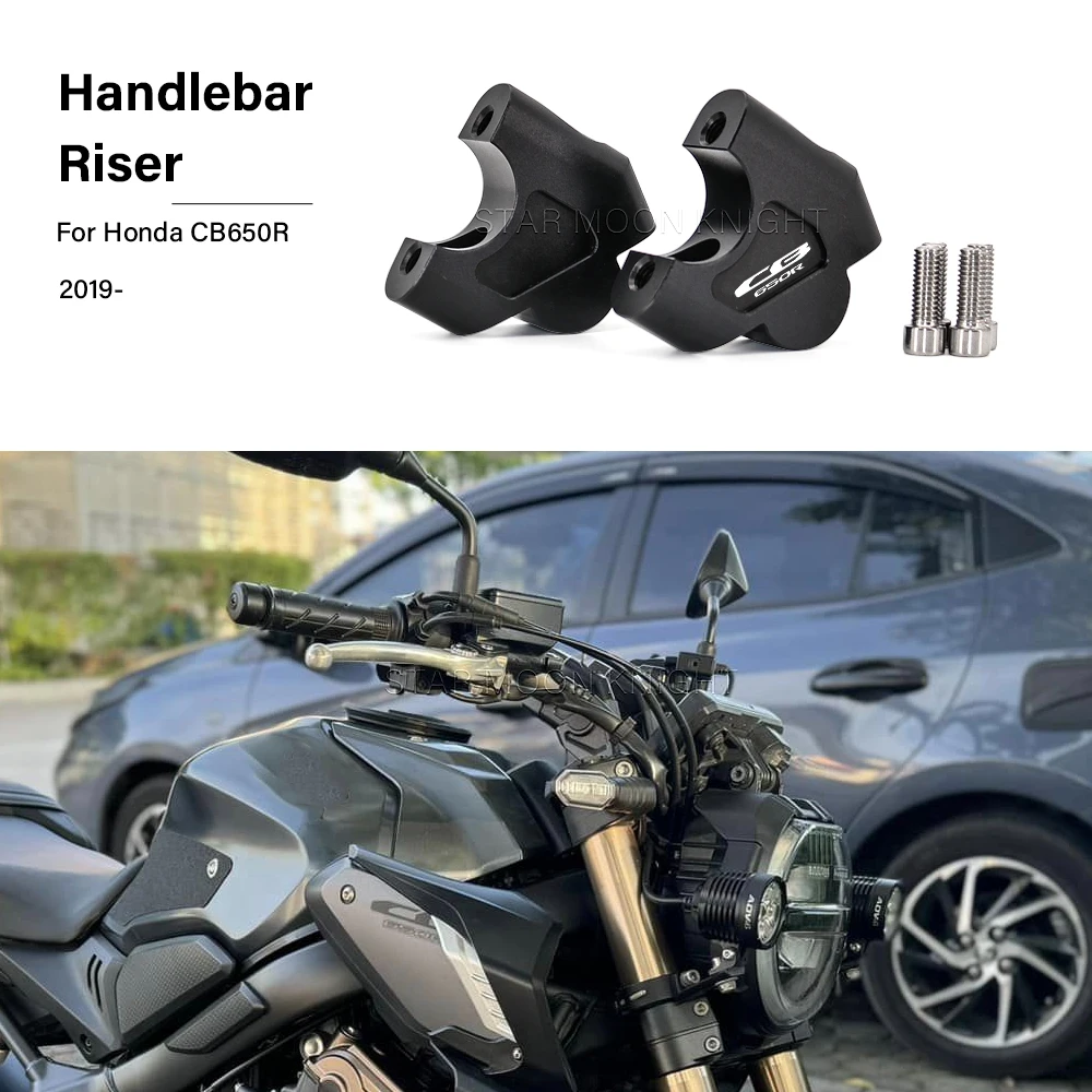 With Offset Risers Adapter For Honda CB650R CB 650R CB650 R 2019 2020- Motorcycle Handlebar Riser Clamp Brake Hose Extension