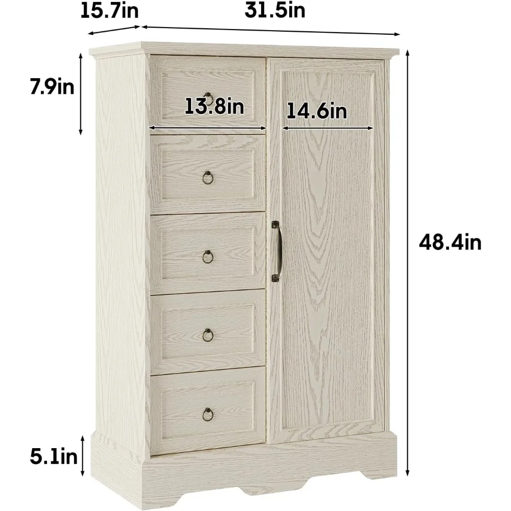 Farmhouse Dresser Storage Cabinet With  and Sliding Barn Door - 48