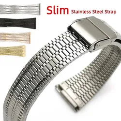 Slim Tapered Stainless Steel Watch Strap Band 18mm 20mm 22mm Quick Release Watchbands for Samsung Galaxy Watch 6 5 for Huawei GT