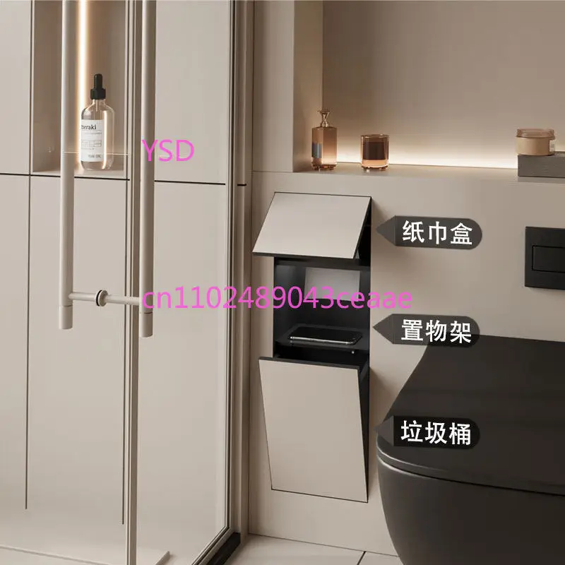 304 stainless steel niche, toilet hidden trash can, embedded tissue box concealed toilet niche, can be customized