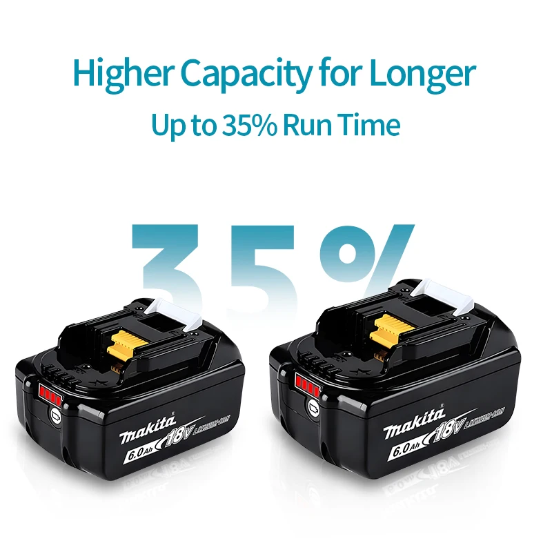 Makita replaces lithium batteries, 18V cordless drill batteries 6Ah, 5Ah,  BL1830B、BL1850B、BL1850、BL1840、BL1860、BL1815 LXT400