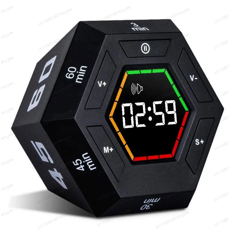 Smart Magnetic Hexagon Timer - 60-Minute Digital Countdown for ADHD, Kids, Kitchen & Productivity