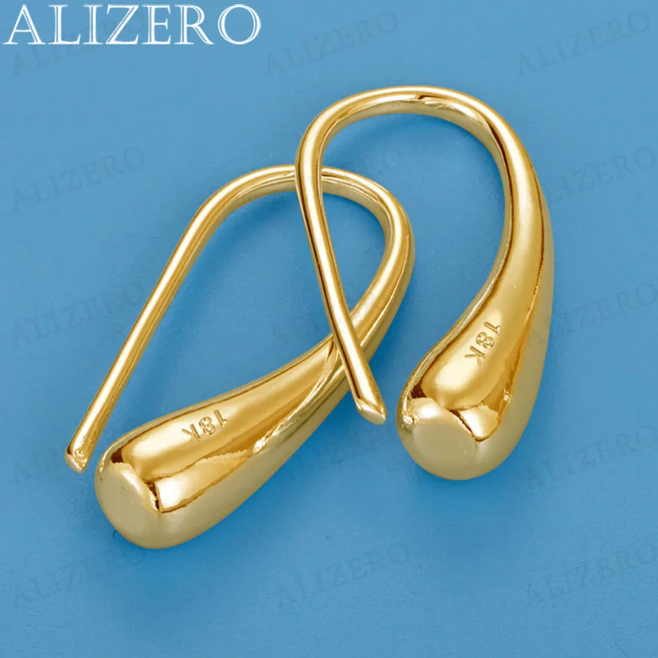 ALIZERO 18K Gold Teardrops/Water Drops Earrings For Women Wedding Engagement Party Accessories Fashion Jewelry Gifts