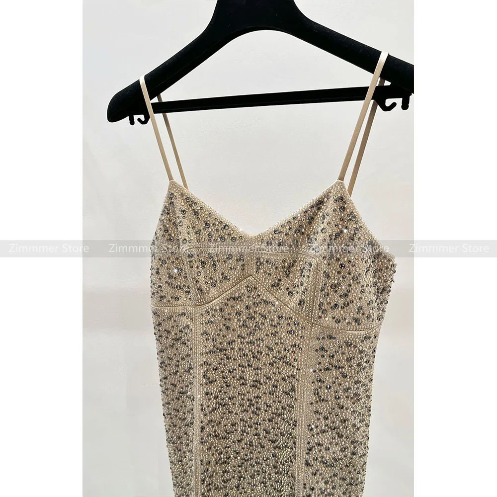 No Returns! Temperament Sexy Heavy Drilling Slimming Small Dress Halter Short Skirt