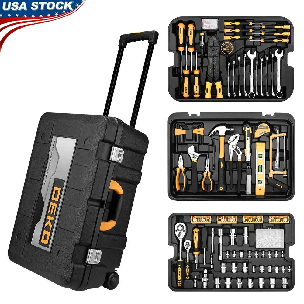 258-Piece Premium Forged Steel Tool Set with Rolling Toolbox Professional Mechanic Hand Tools Kit