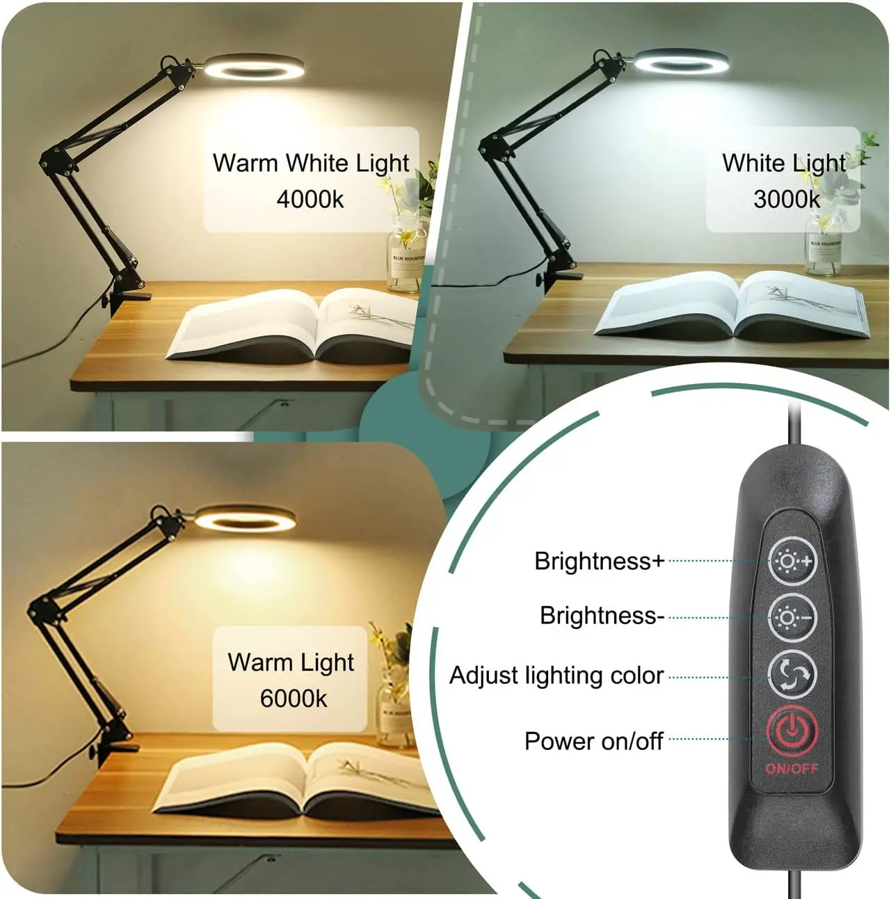 2022 NEW Diam 72 LED 5X Magnifying Glass for Reading Soldering station phone with LED light stand Illuminated magnifier