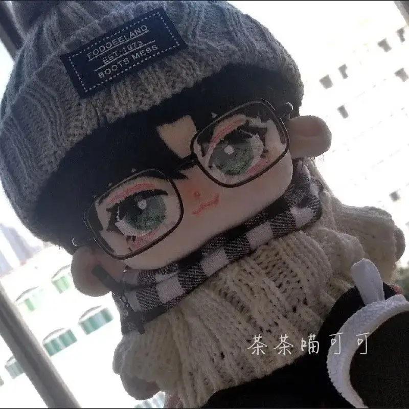 20cm Doll Clothes Gray Wool Hat Cool Artistic Style Suit Cotton Doll Clothes Fat Body Can Be Worn Fans Children Dolls Cute Gifts