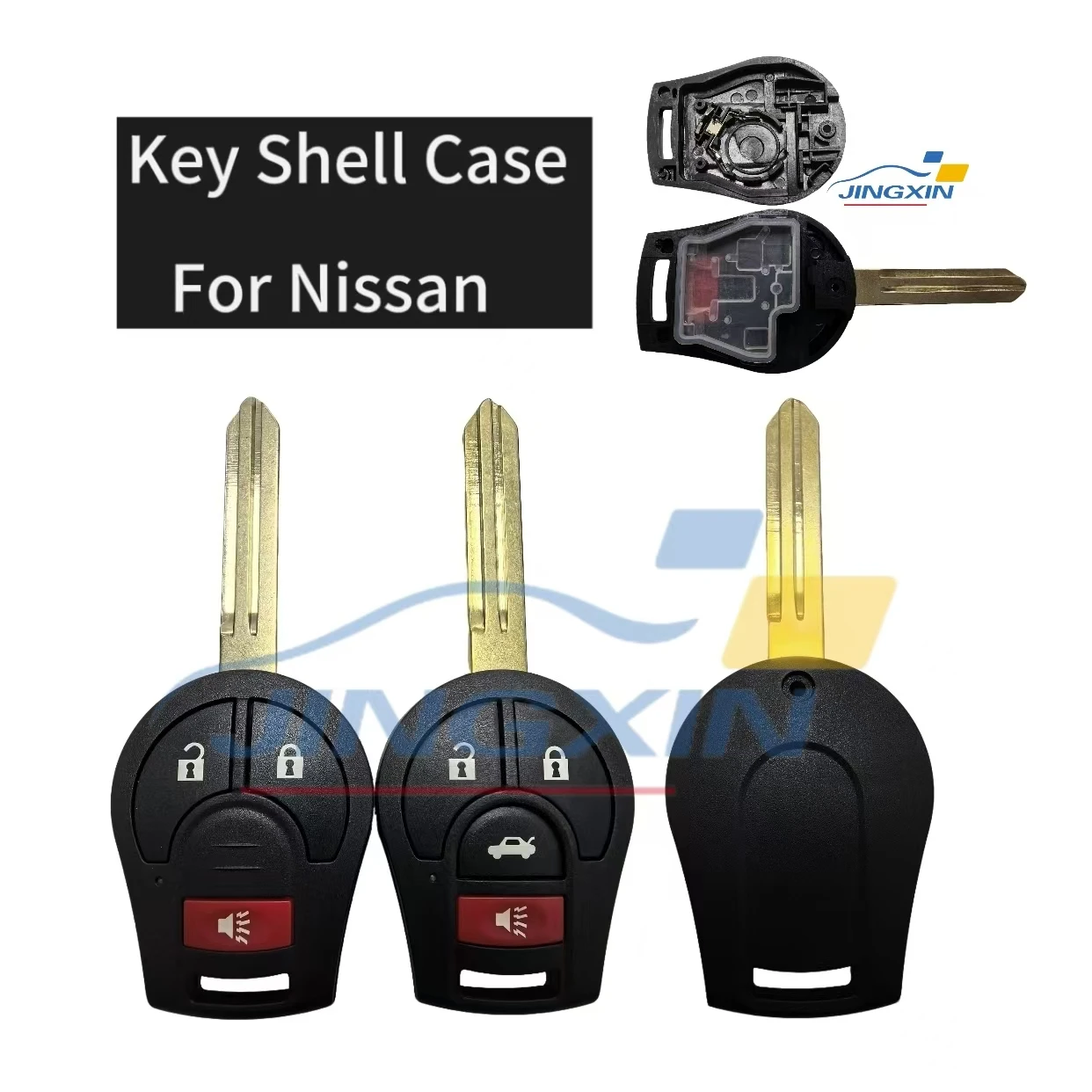 Jingxin 2+1/3+1Buttons Remote Key Shell Case For Nissan Sylphy Cube Juke Rogue Micra Qashqai Altima Maxima Sentra Versa Shell