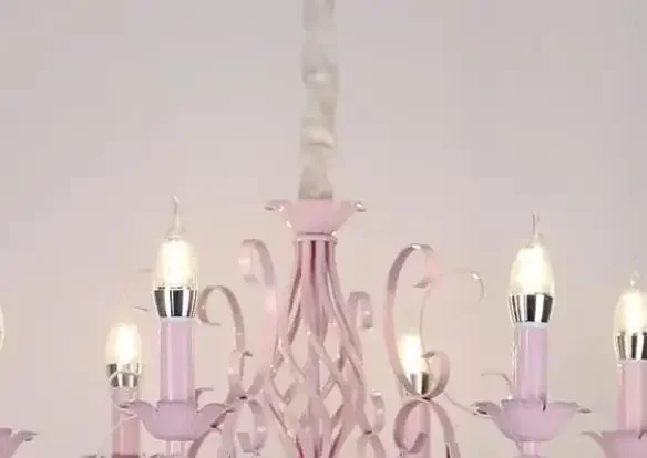 European Bedroom Chandelier Pastoral Princess Room Pink Girl Warm Romantic Wedding Room Lamp Candle Children Room Chandelier