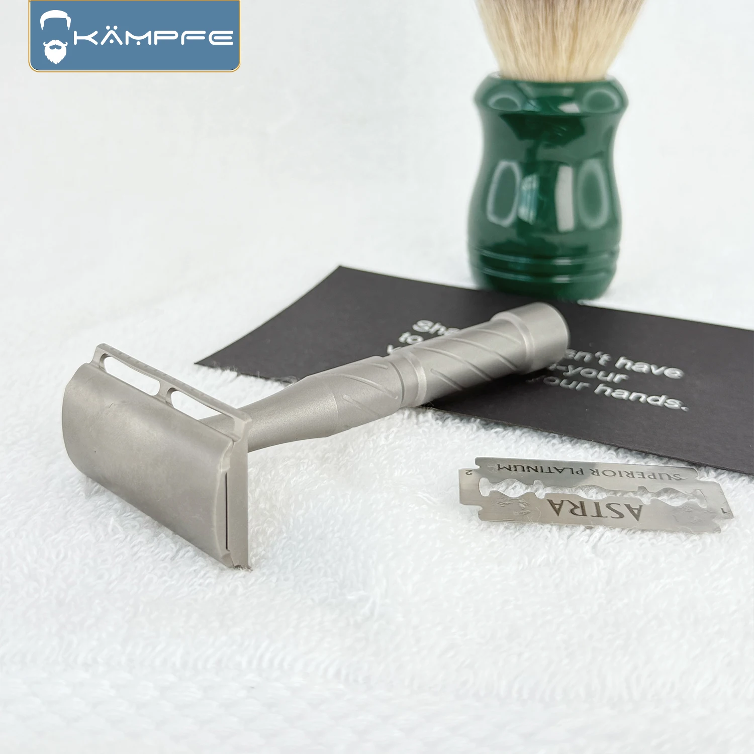 

KAMPFE Titanium Double-Edged Safety Razor CNC Precision manual shaving Men's Grooming Gift hair salon shaver