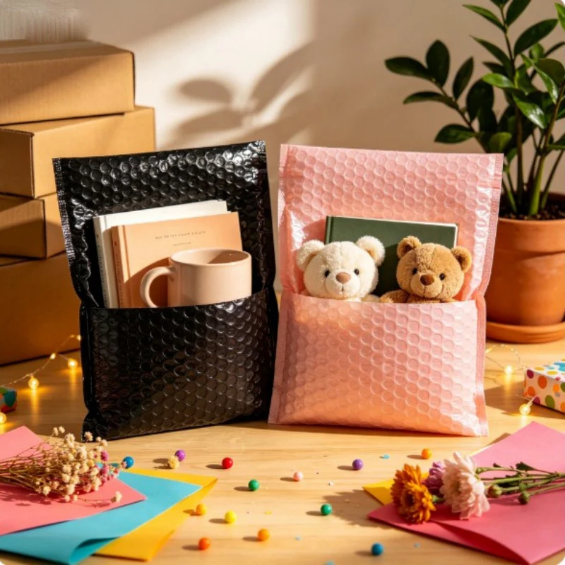 100Pcs Black Nude Pink Logistics Transportation Packaging Bag Stationery Clothing  Packaging Self-Adhesive Bag