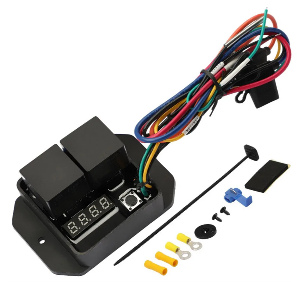Temperature Controller Digital Fan Switch For Engine Cooling Color blac Adjustable Temperature Control Motor Controller