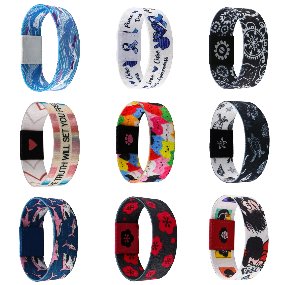 Brustkrebs-Bewusstseinsband, elastisches Armband, süßes Katzenarmband für Damen und Herren, bunte Armreifen, Zubehör, Party-Geschenk