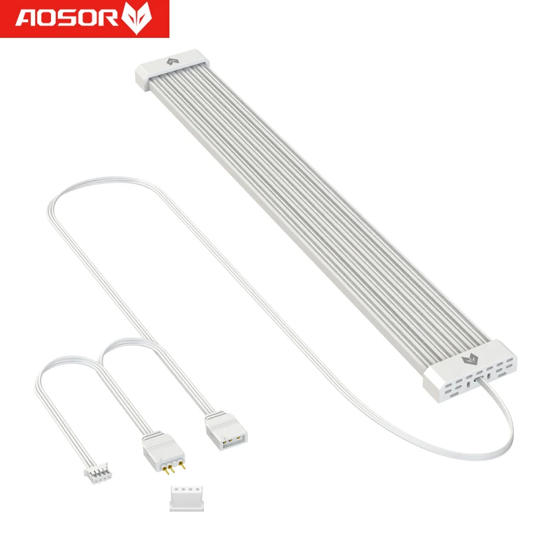 

COOLMOON AOSOR Световая полоса 5 В ARGB Aura Sync Гибкая монтажная лампа Гибкая светодиодная лента DIY для 24-контактной материнской платы