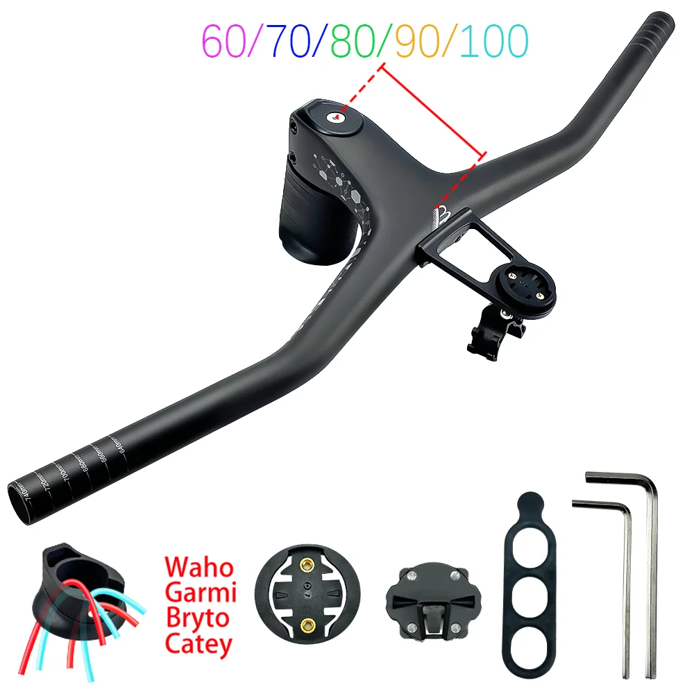 

2024 New BALUGOE Carbon Fiber Integrated Mountain Bike Handlebar Semi Internal Wiring 28.6 Black Matte Washer Riding Accessories