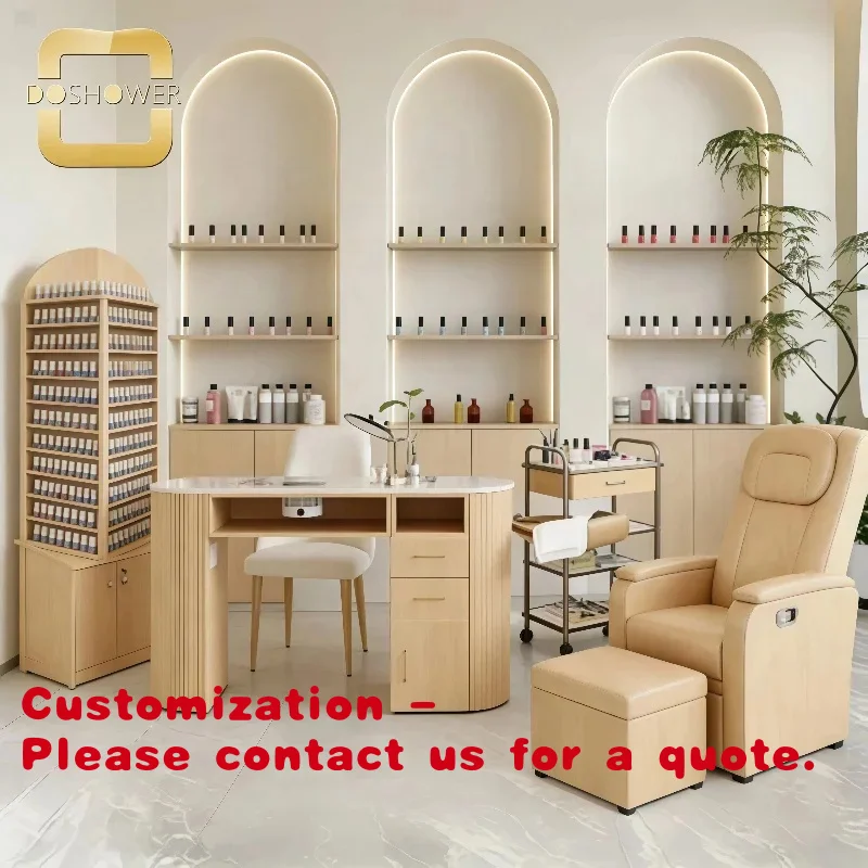 

Стол для маникюра Customized.Nail Art из дерева с ящиками и пылесборником для профессиональных мастеров салонов красоты.