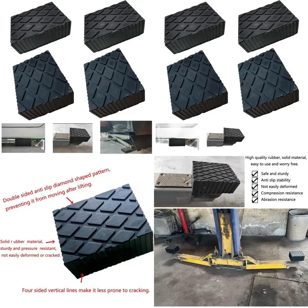 

4pcs Solid Rubber Lifting Pads, Suitable for Vehicle Lifting, Jacks, Dimensions 6-3/8 x 4-3/4 x 2 (160mm x 120mm x 50mm)