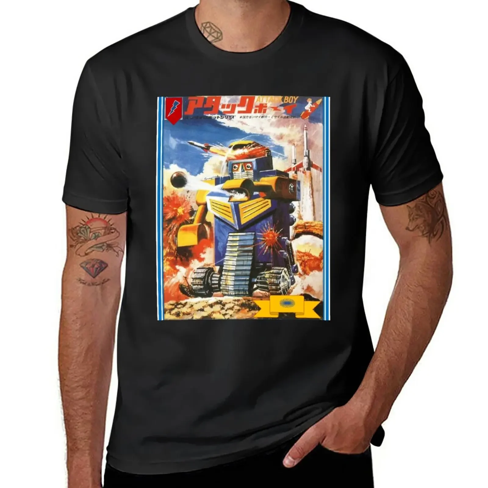 ROBOT COMMANDO T-Shirt oversized Short sleeve tee funnys slim fit t shirts for men