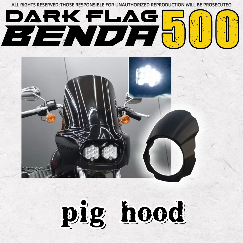 

For Benda Dark Flag 500 Darkflag 500 V4 Black Flag 500 modified original headlights retro front windshield deflector