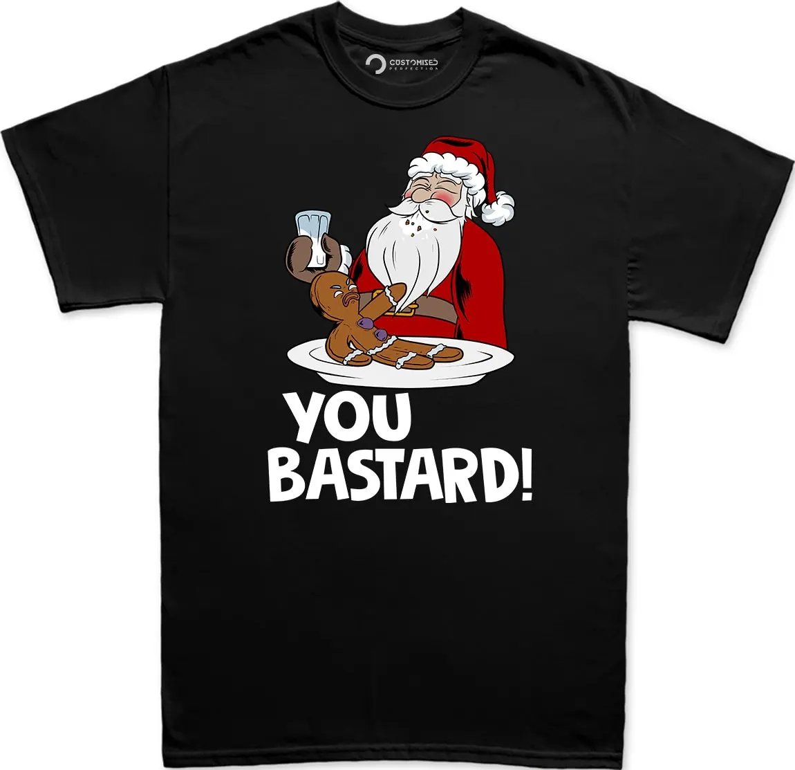 Funny Santa Claus T Shirt For Men Gingerbread S Xmas Family You Bastard Man