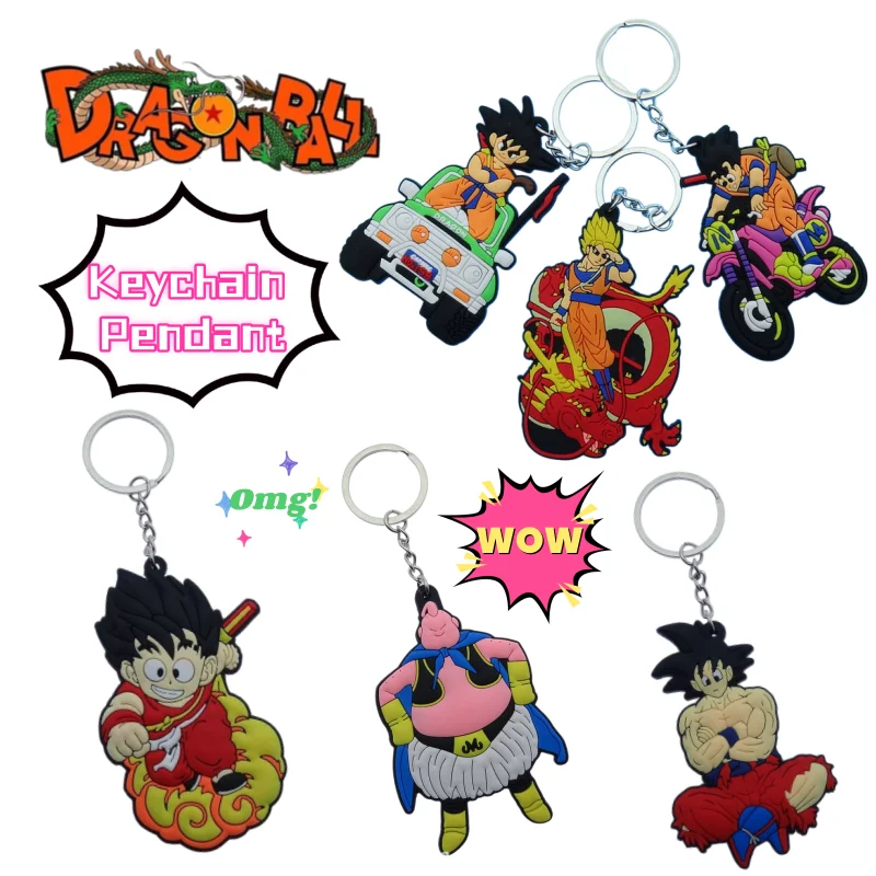 Llavero de silicona de Dragon Ball Son Goku, figura de animación creativa y personalizada, colgante para bolso, decoración, regalo, venta al por mayor