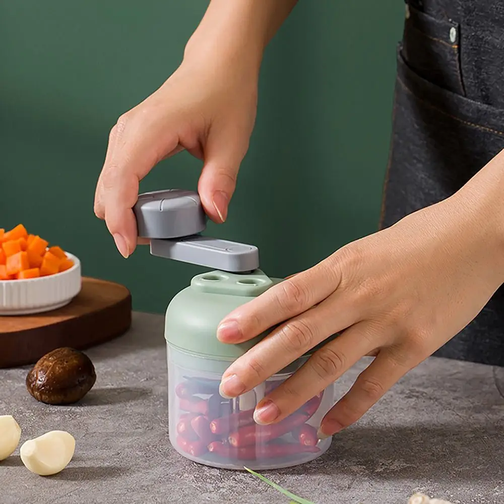 

Portable 100ml 250ml Garlic Pounder Cordless Manual Tableware Food Grinder Three-gear Shift Garlic Puncher for Kitchen Tool