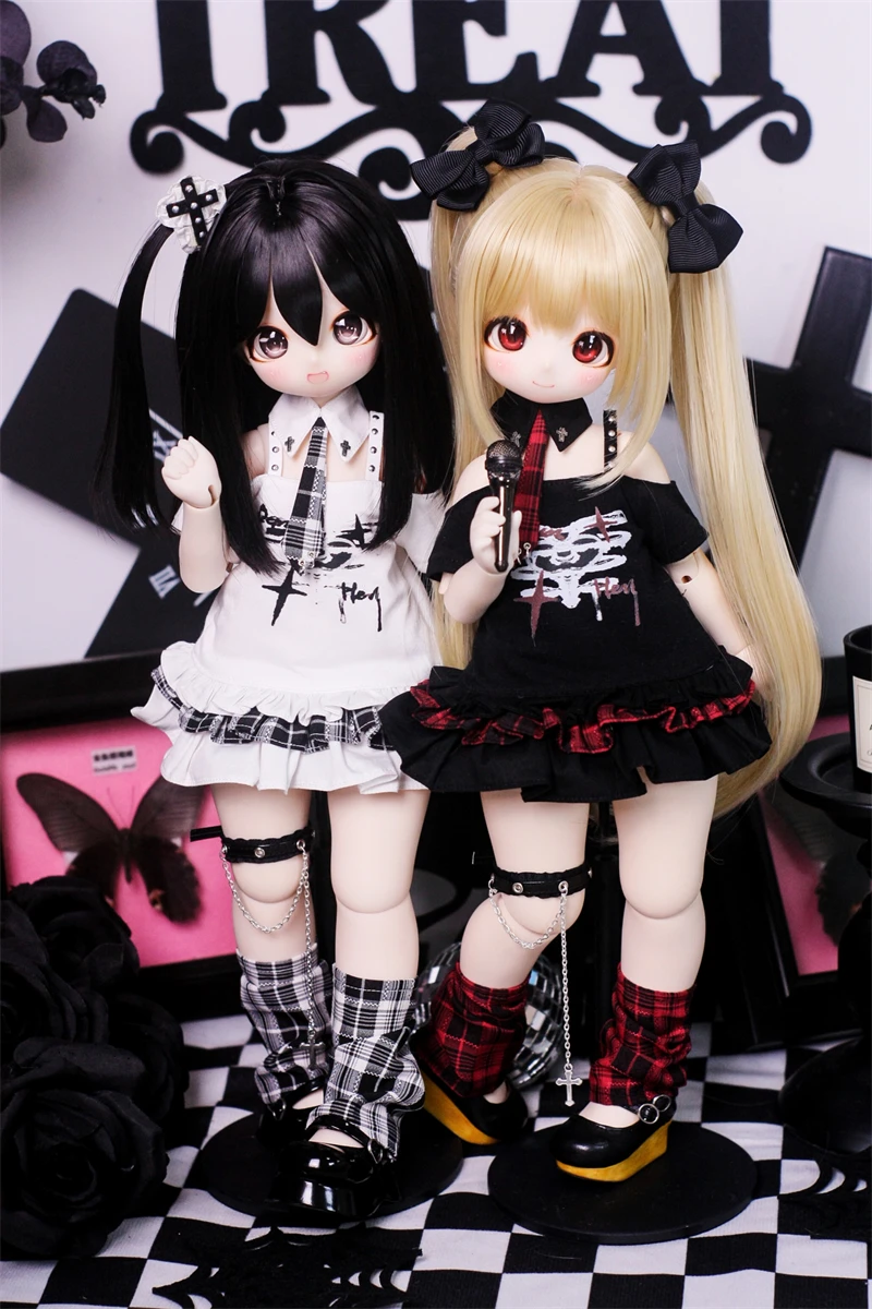 BJD doll clothes suitable for 1/4  size runaway Cute singing and dancing skirt clothes set doll accessories (4 points)