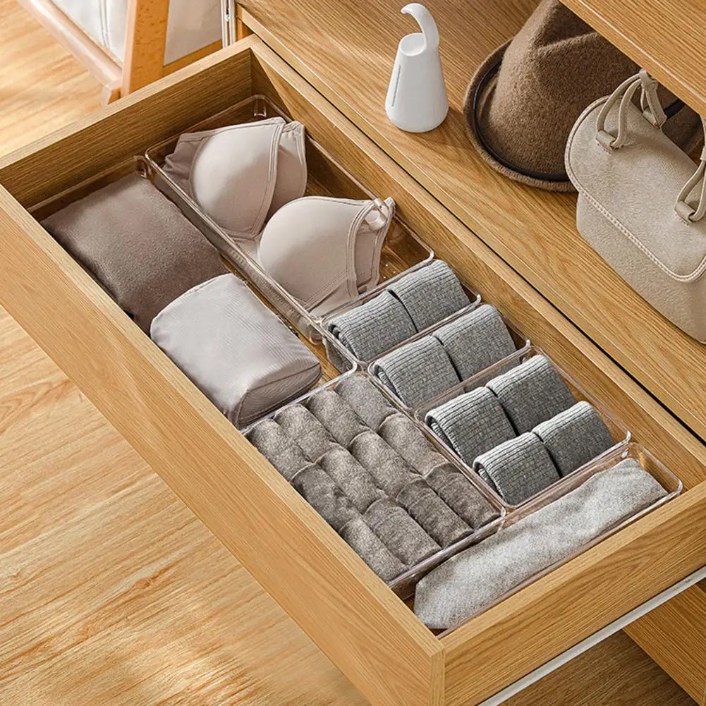 Más compartimentos duraderos para dormitorio, caja organizadora transparente, cajón para dormitorio