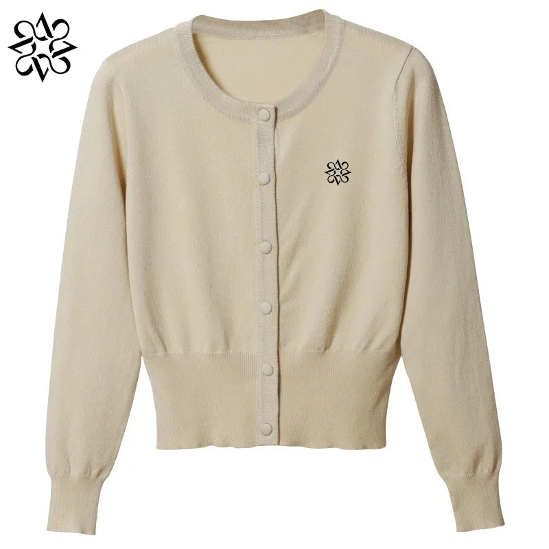 

ST ANDREWS Women cardigan Sweaters Knitted outerwear Round neck shorts Woolen top Spring and Autumn New women's clothing